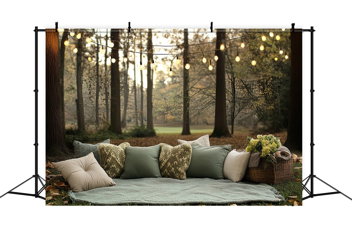 Photo Backdrop Forest Twilight Picnic Setup Backdrop CSH57-165