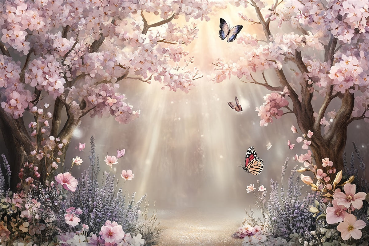 Forest Photography Backdrop Cherry Bloom Glow Backdrop CSH57-167