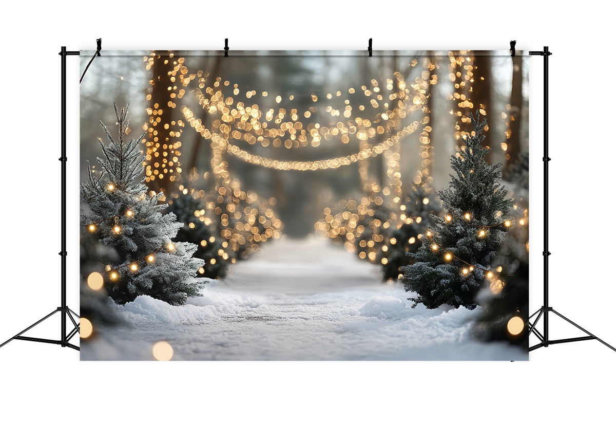 Snow Forest Backdrop Sparkle Winter Walk Backdrop CSH57-169