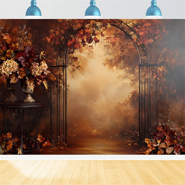 Fall Photoshoot Backdrop Fall Romance Iron Arch Backdrop CSH57-185