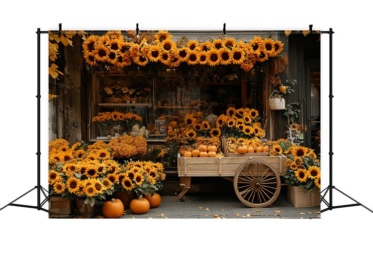 Fall Photography Backdrops Country Flower Market Backdrop CSH57-188