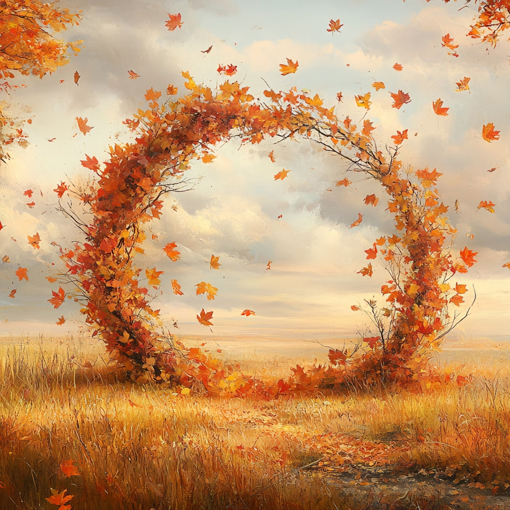 Autumn Leaves Backdrop Meadow Falling Leaves Ring Backdrop CSH57-193