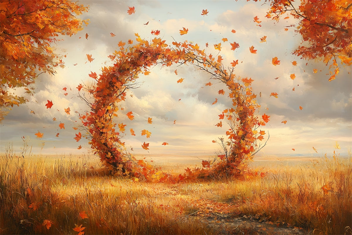 Autumn Leaves Backdrop Meadow Falling Leaves Ring Backdrop CSH57-193