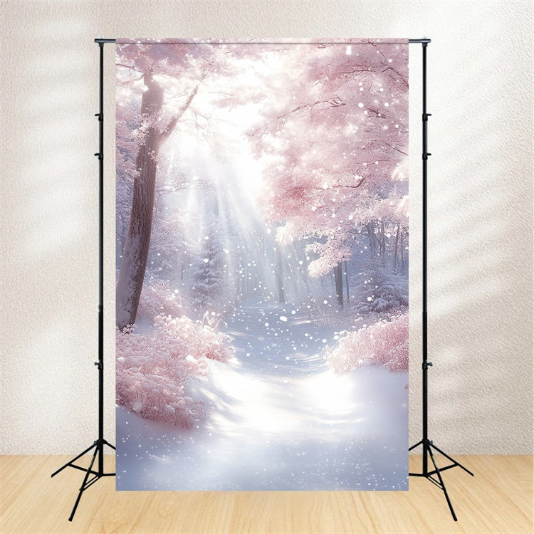 Winter Snow Backdrop Snowlight Pink Dream Backdrop CSH57-203