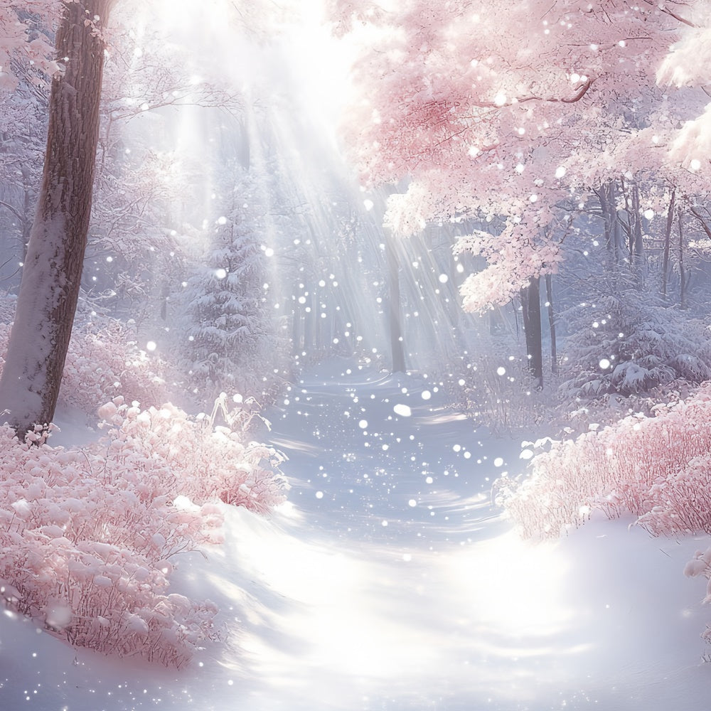 Winter Snow Backdrop Snowlight Pink Dream Backdrop CSH57-203