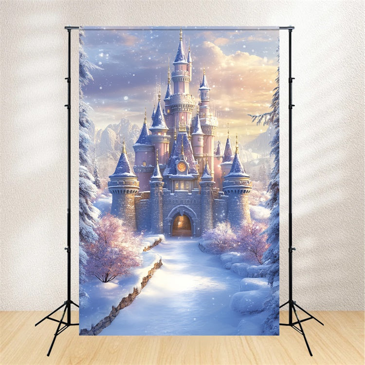Winter Castle Backdrop Frosted Royal Castle Backdrop CSH57-205