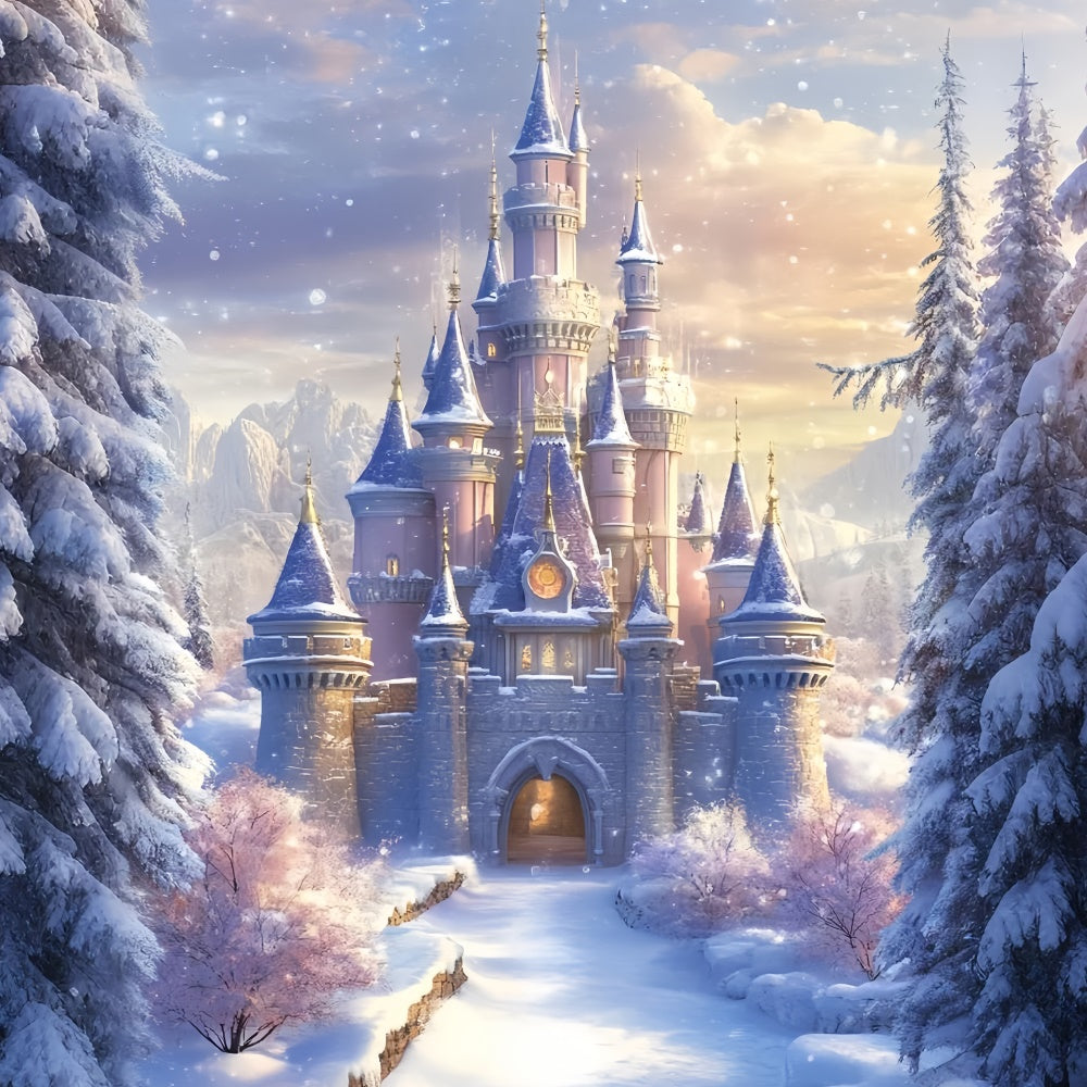 Winter Castle Backdrop Frosted Royal Castle Backdrop CSH57-205