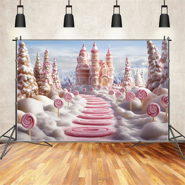Winter Backdrop Candy Cane Winter Castle Backdrop CSH57-208