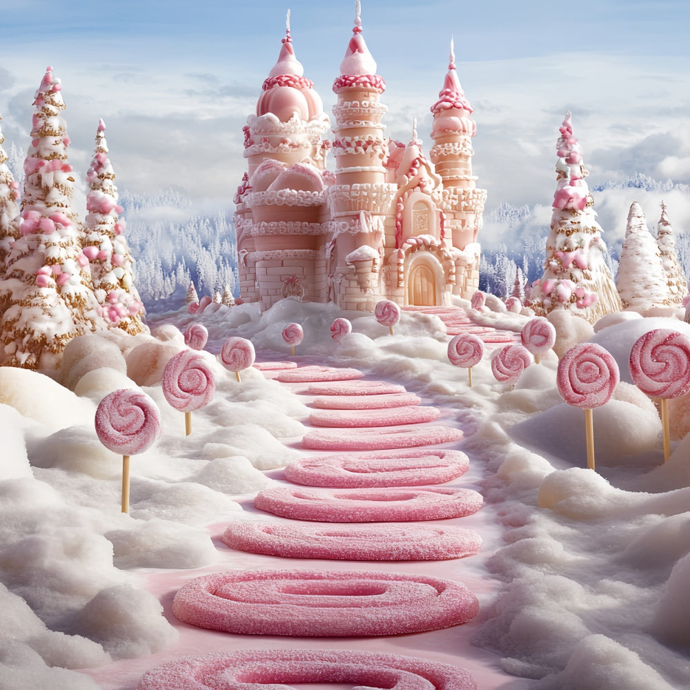 Winter Backdrop Candy Cane Winter Castle Backdrop CSH57-208