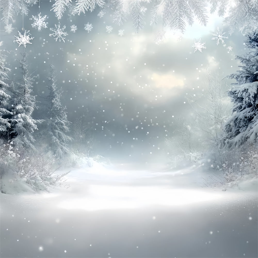 Winter Wonderland Backdrop Silent Snowfall Mist Backdrop CSH57-210