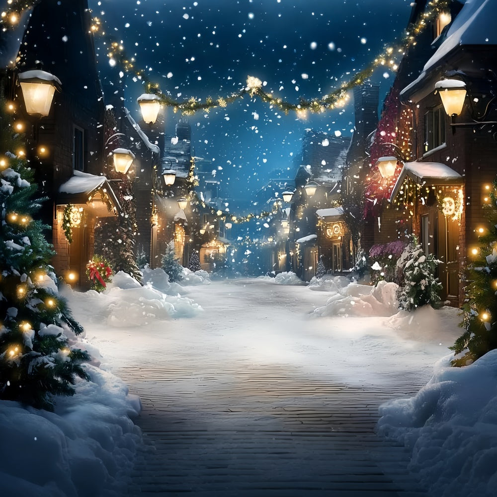 Winter Photo Backdrop Festive Lights Street Backdrop CSH57-213