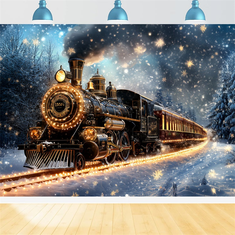 Winter Backdrops Enchanted Winter Railway Backdrop CSH57-217