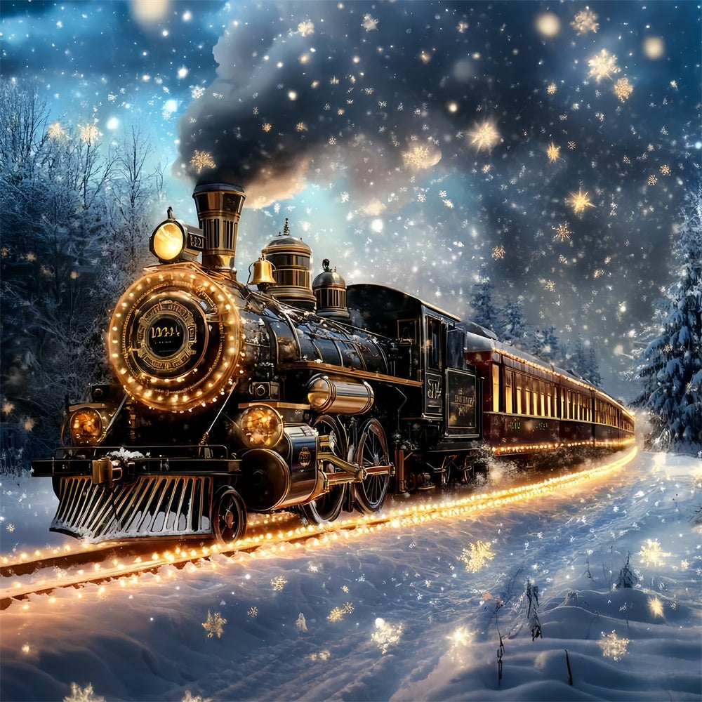 Winter Backdrops Enchanted Winter Railway Backdrop CSH57-217