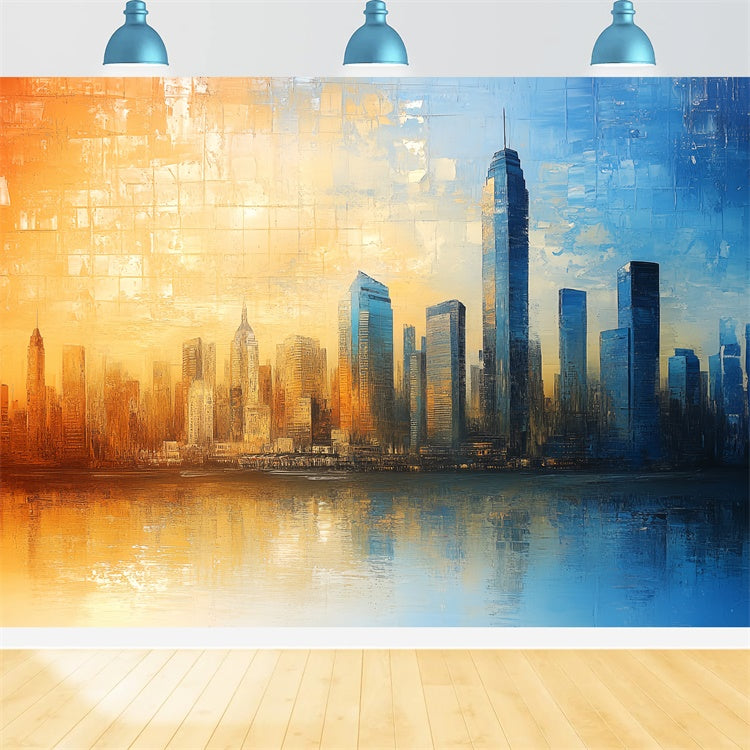 Artistic Backdrop City Reflections Glow Fabric Backdrop CSH57-254