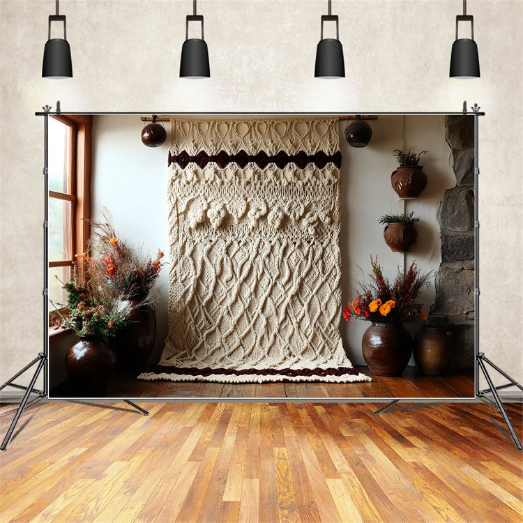 Boho Photo Backdrop Cozy Knit Rustic Chic Backdrop CSH57-291