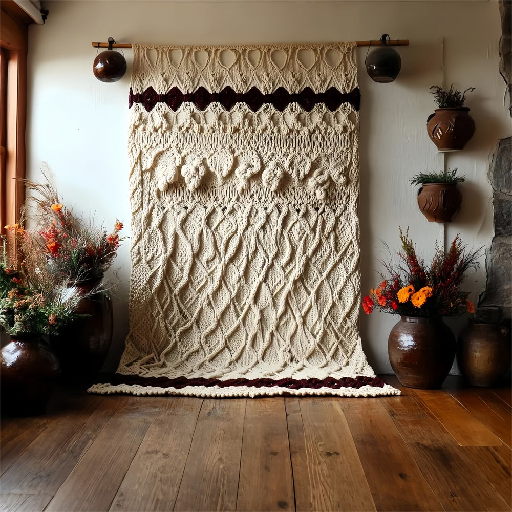 Boho Photo Backdrop Cozy Knit Rustic Chic Backdrop CSH57-291