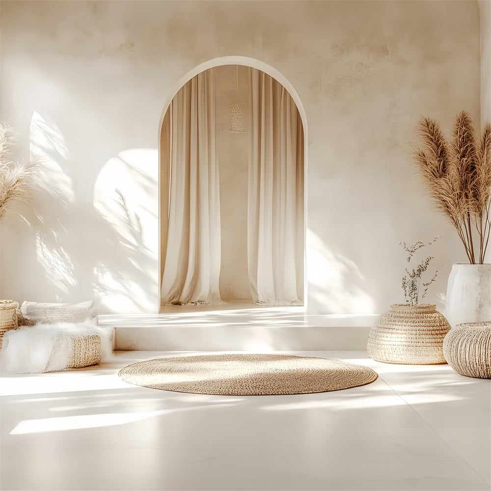 Boho Backdrop Minimal Arch Pampas Serenity Backdrop CSH57-292