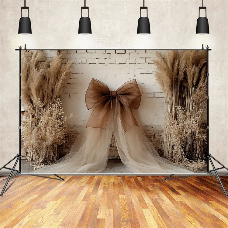 Bohemian Style Backdrop Earthy Drape Pampas Backdrop CSH57-295