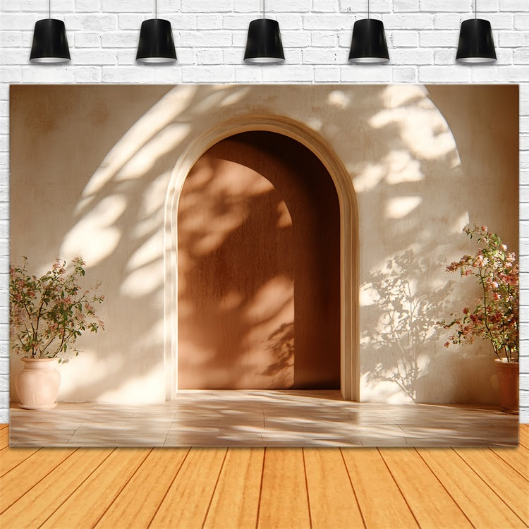 Bohemian Backdrops Warm Archway Floral Glow Backdrop CSH57-297