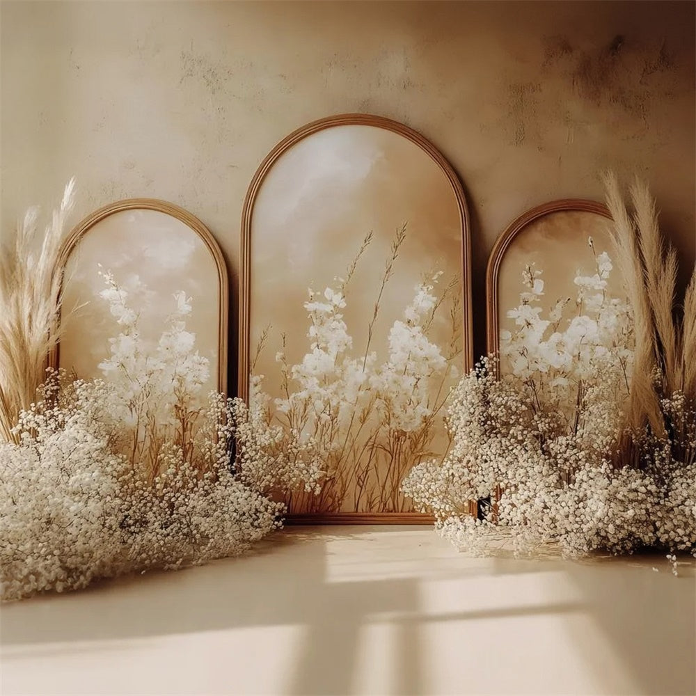 Boho Backdrop Triple Arch Elegance Floral Backdrop CSH57-303