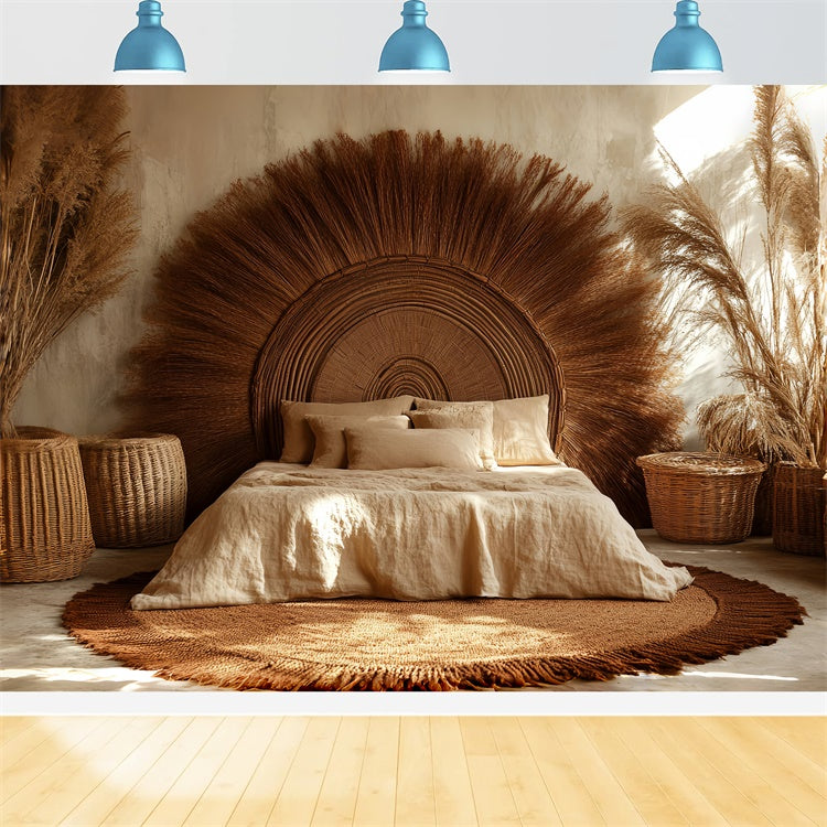 Bohemian Backdrop Rattan Sunburst Retreat Backdrop CSH57-304