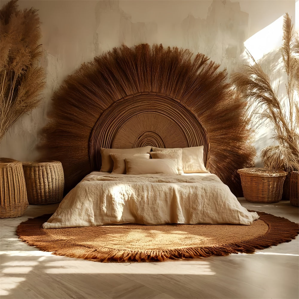 Bohemian Backdrop Rattan Sunburst Retreat Backdrop CSH57-304