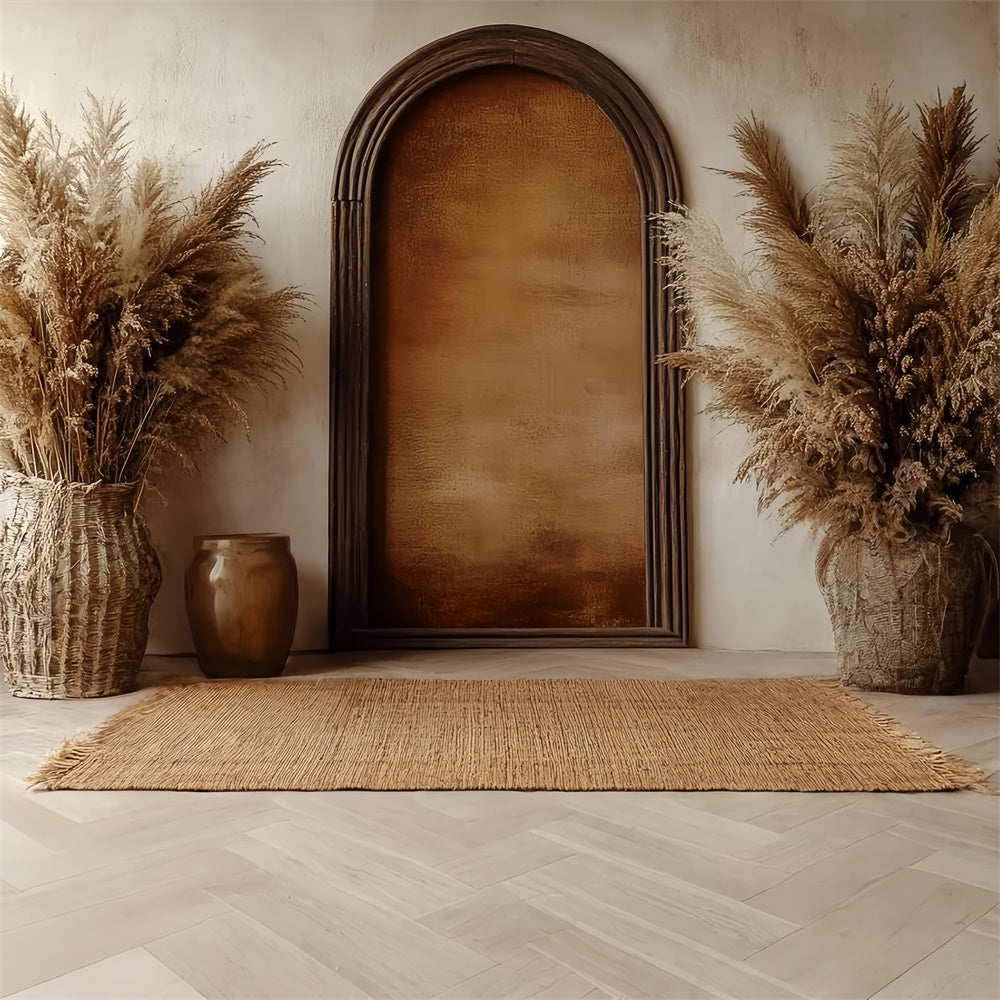 Boho Backdrop Photography Arch Pampas Scene Backdrop CSH57-305