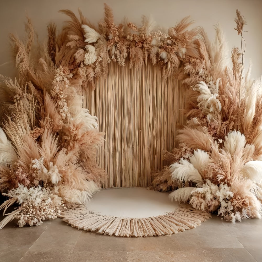 Bohemian Style Backdrop Rustic Pampas Bloom Backdrop CSH57-306