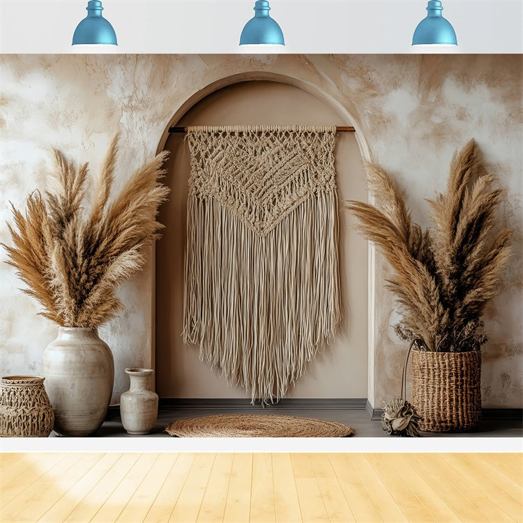 Boho Photo Backdrop Boho Macrame Arch Nook Backdrop CSH57-308