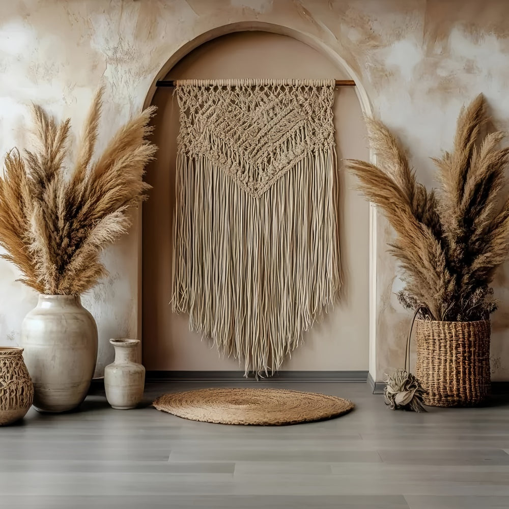 Boho Photo Backdrop Boho Macrame Arch Nook Backdrop CSH57-308