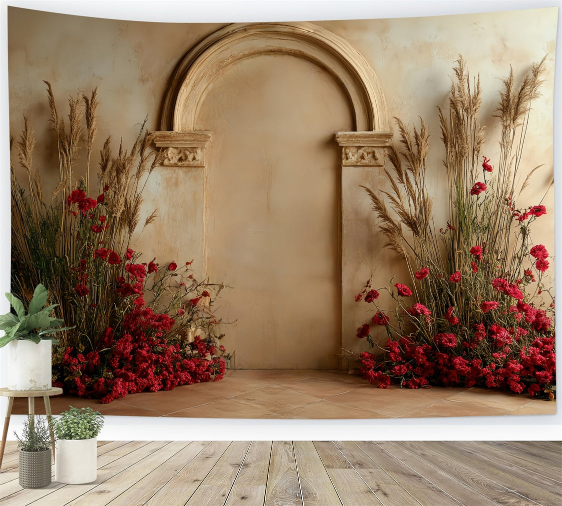 Bohemian Photo Backdrop Vibrant Garden Archway Backdrop CSH57-310