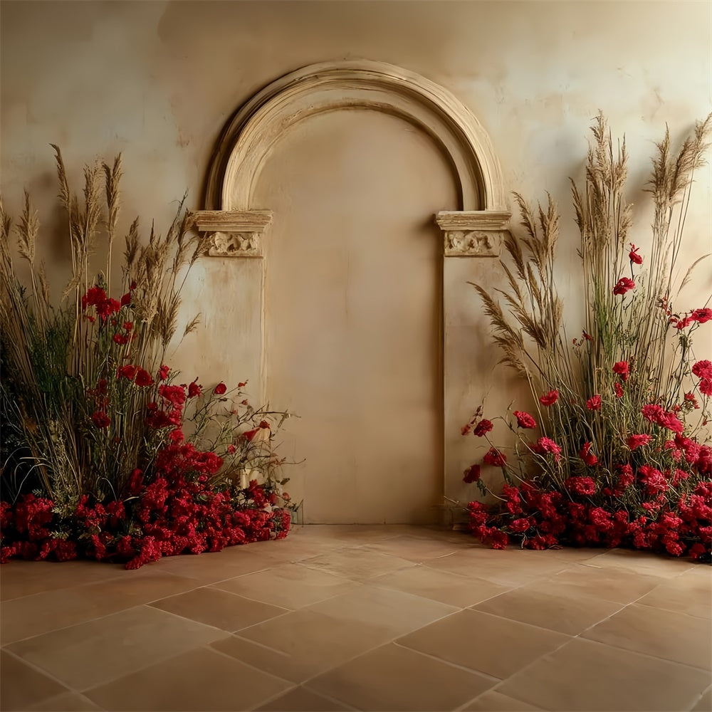 Bohemian Photo Backdrop Vibrant Garden Archway Backdrop CSH57-310
