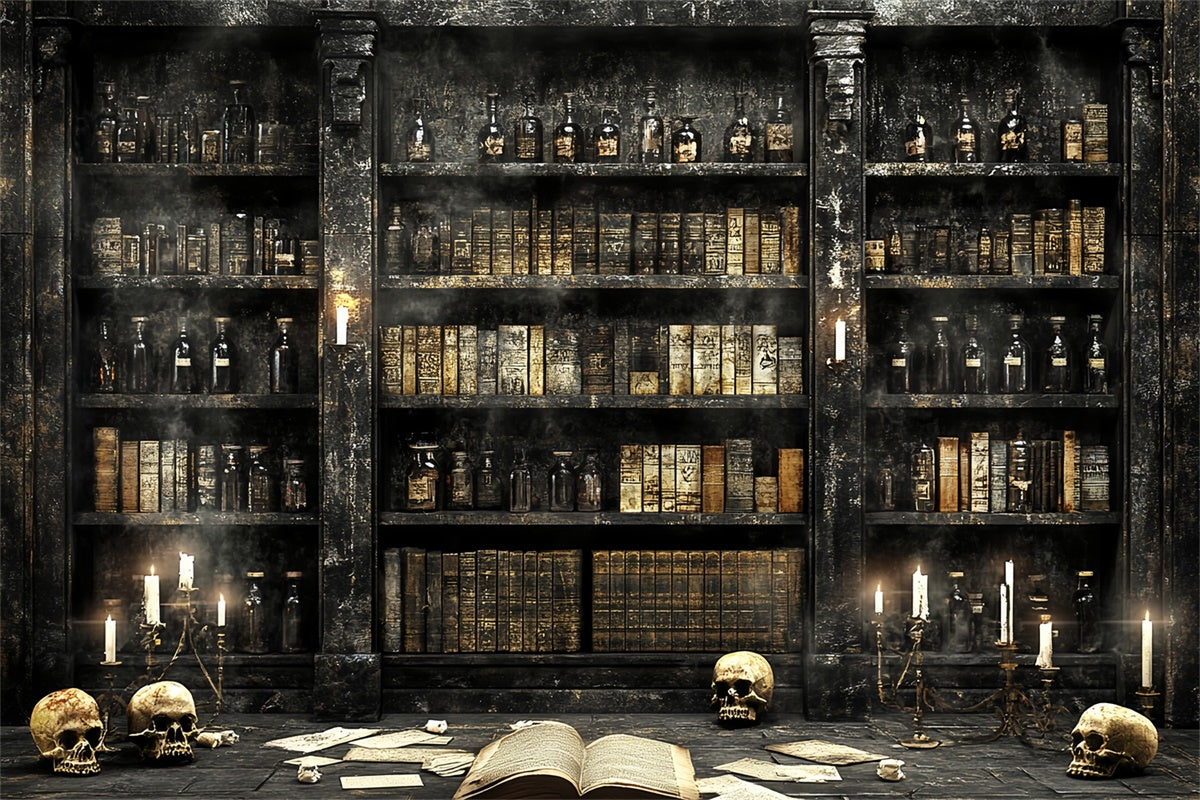 Spooky Halloween Backdrop Potion Tome Library Backdrop CSH57-71