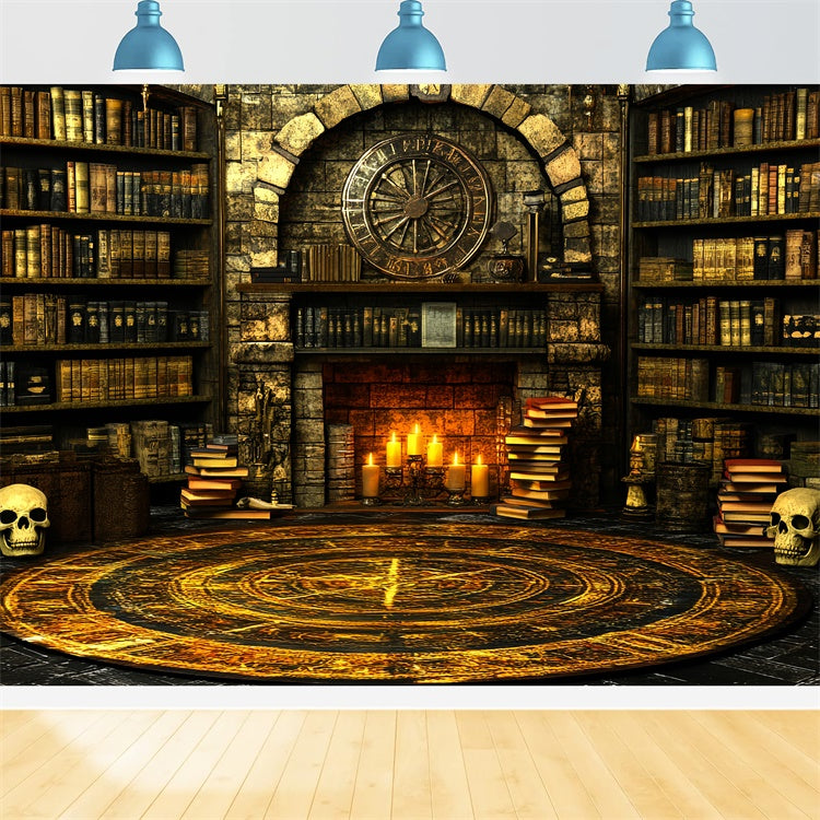 Scary Halloween Backdrops Firelight Magic Chamber Backdrop CSH57-72