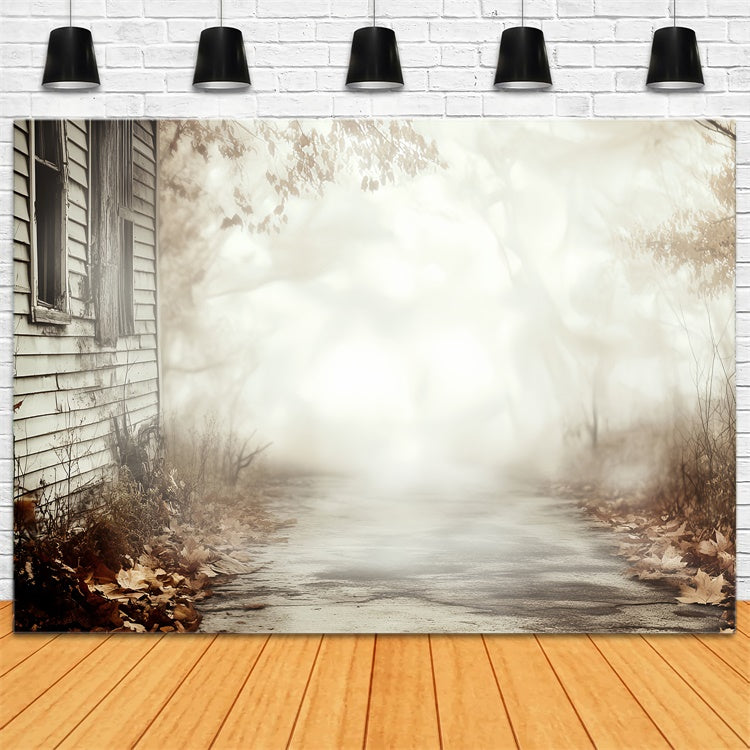 Halloween Backdrop Ideas Abandoned Cottage Trail Backdrop CSH57-77