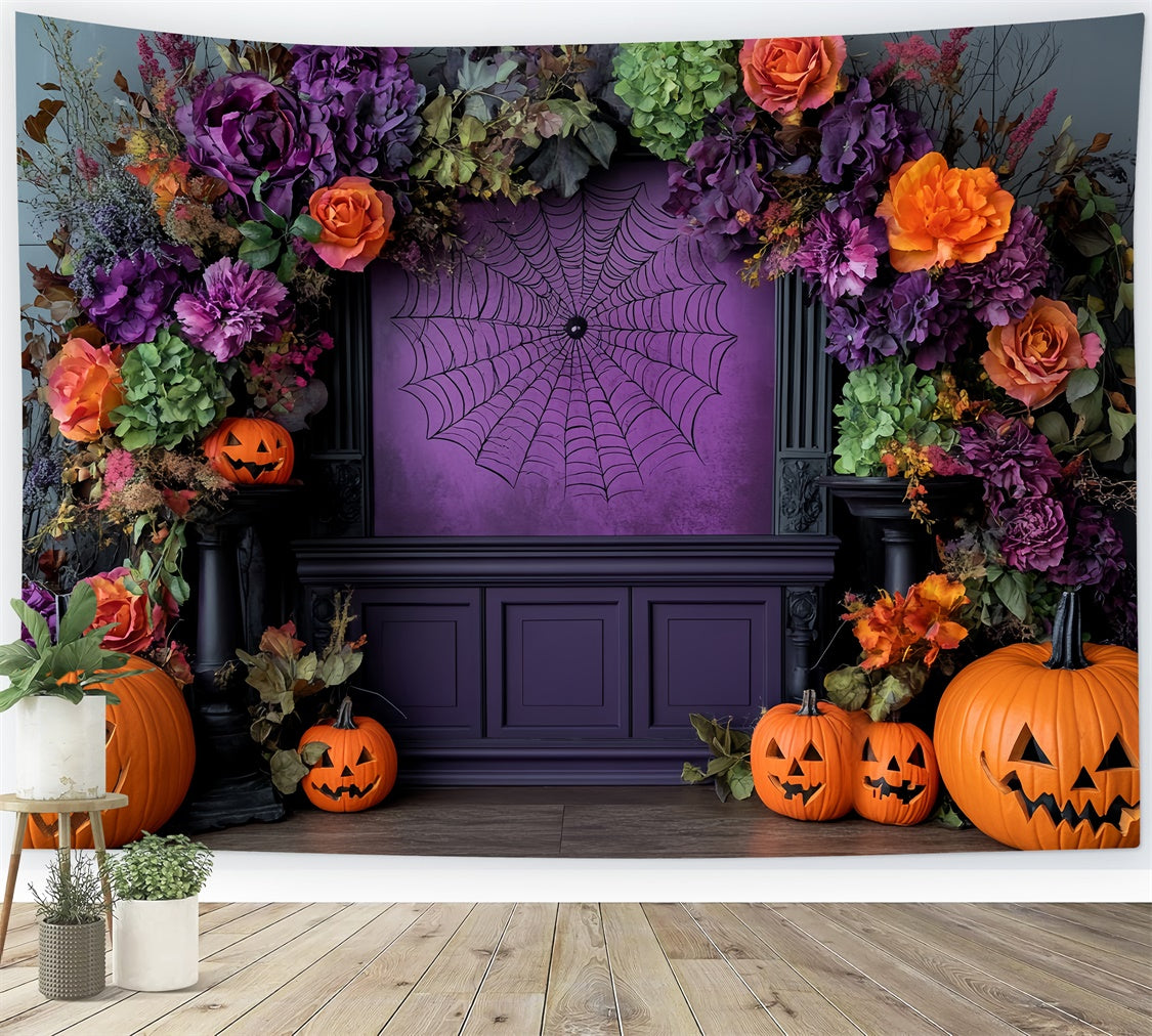 Halloween Photography Backdrop Spooky Floral Arch Backdrop CSH57-78