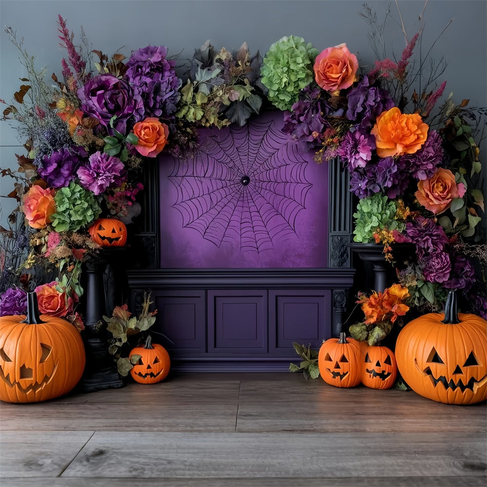 Halloween Photography Backdrop Spooky Floral Arch Backdrop CSH57-78
