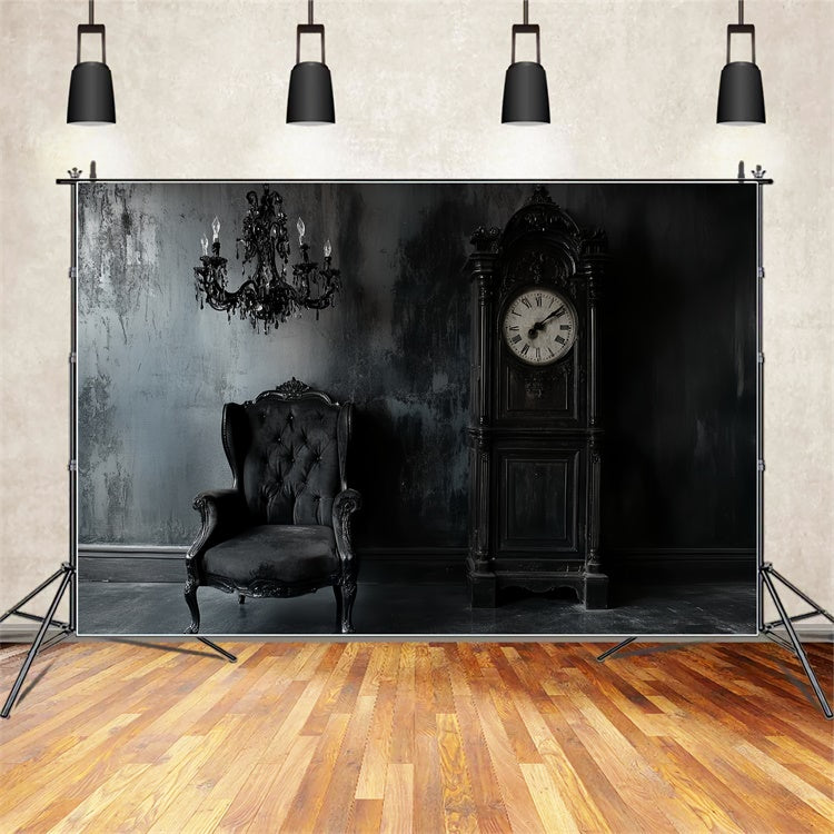Antique Photo Backdrop Black Parlor Elegance Backdrop CSH57-92