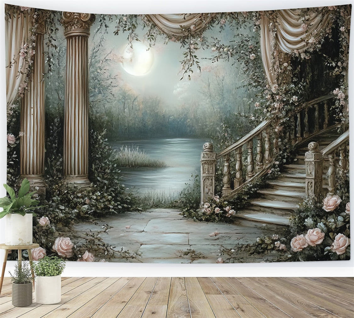 Backdrop Vintage Enchanted Moonlit Garden Backdrop CSH57-95