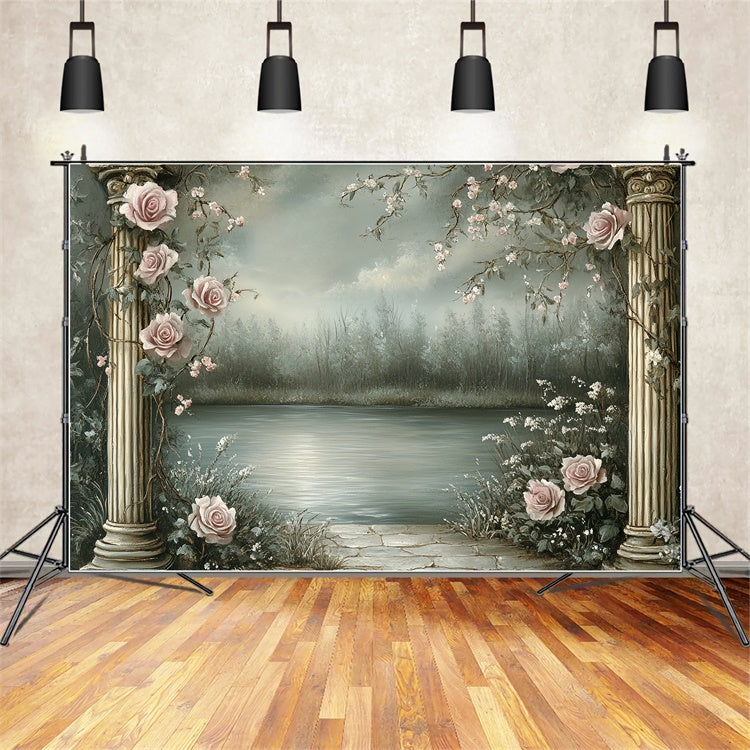 Vintage Photo Backdrops Lakeside Petal Dreams Backdrop CSH57-96