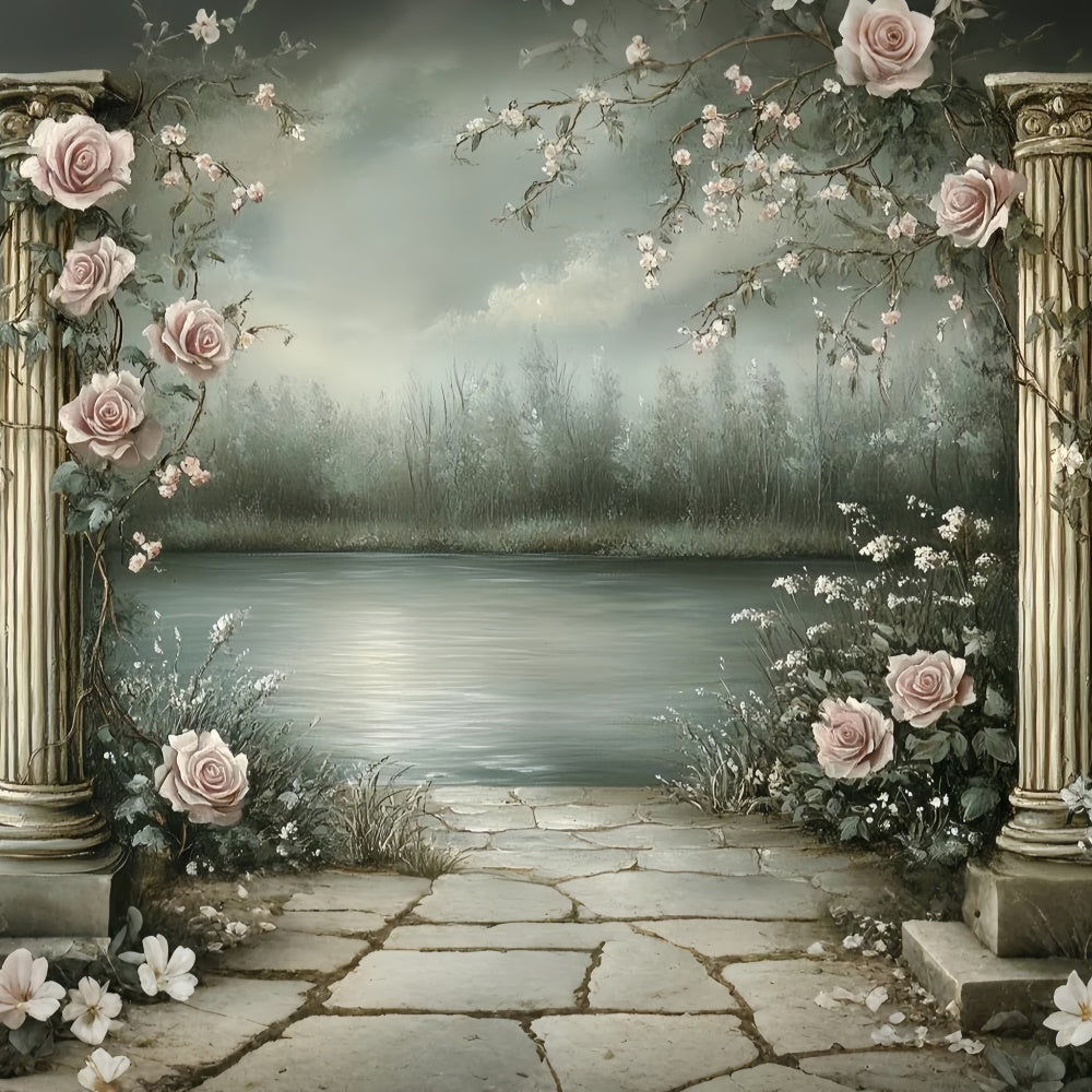 Vintage Photo Backdrops Lakeside Petal Dreams Backdrop CSH57-96