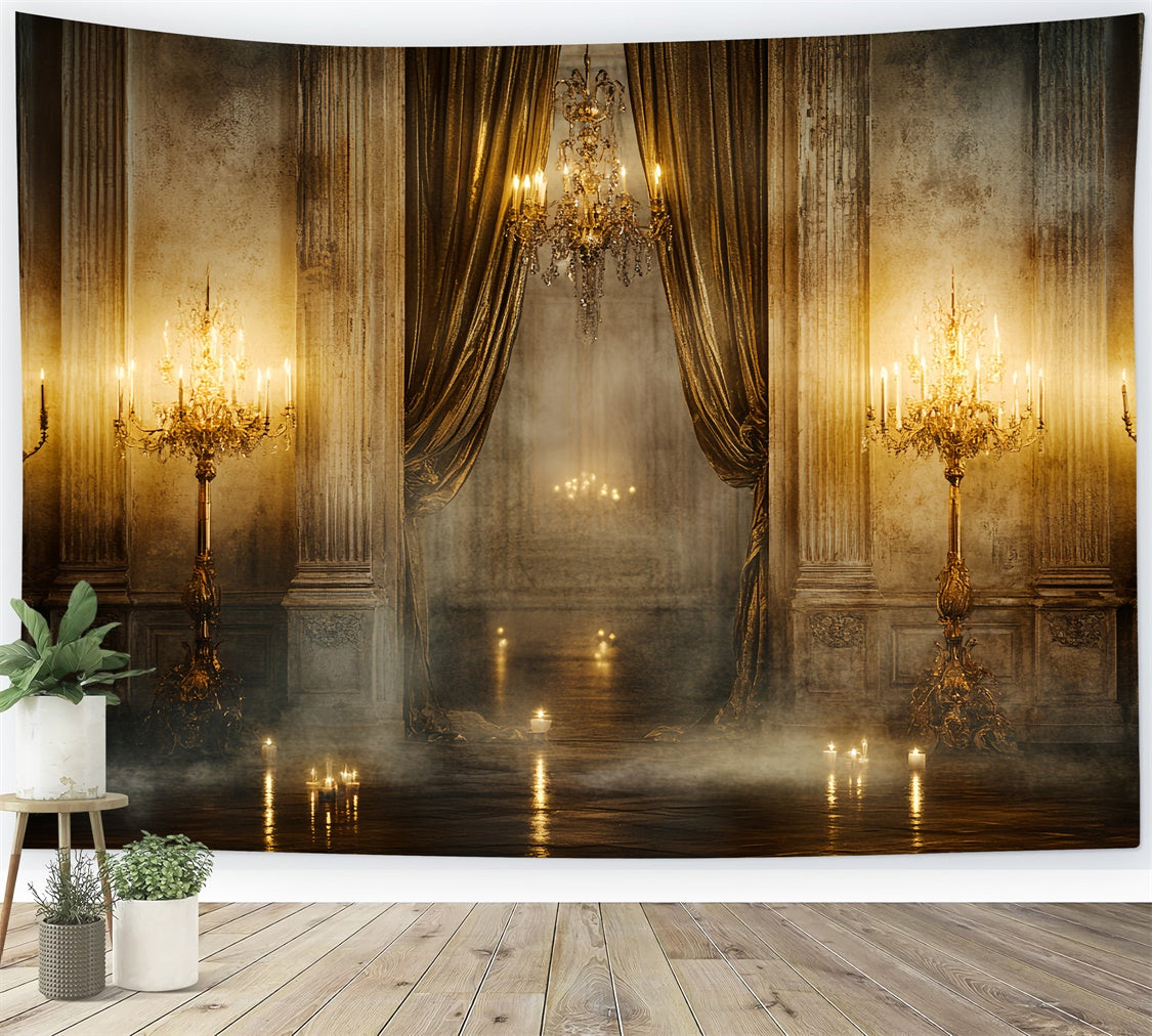 Baroque Backdrop Candlelit Golden Hall Vintage Photo Backdrop CSH57-99