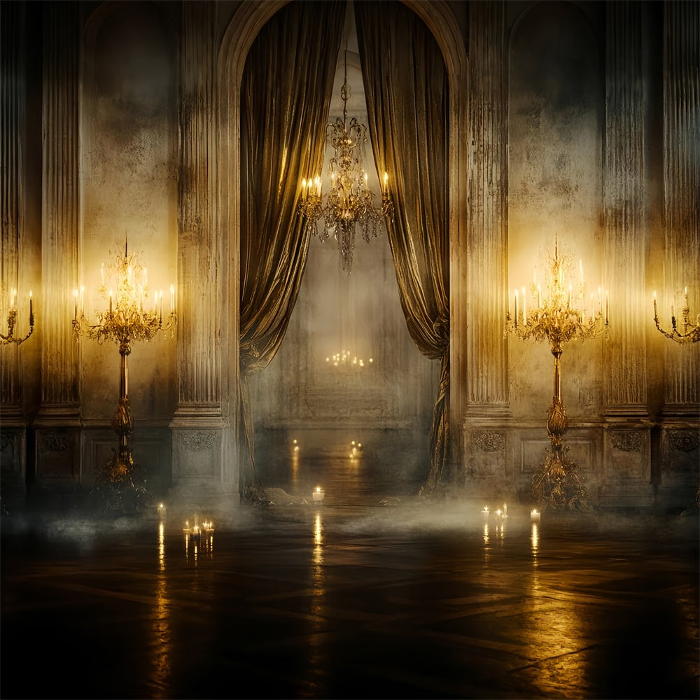 Baroque Backdrop Candlelit Golden Hall Vintage Photo Backdrop CSH57-99