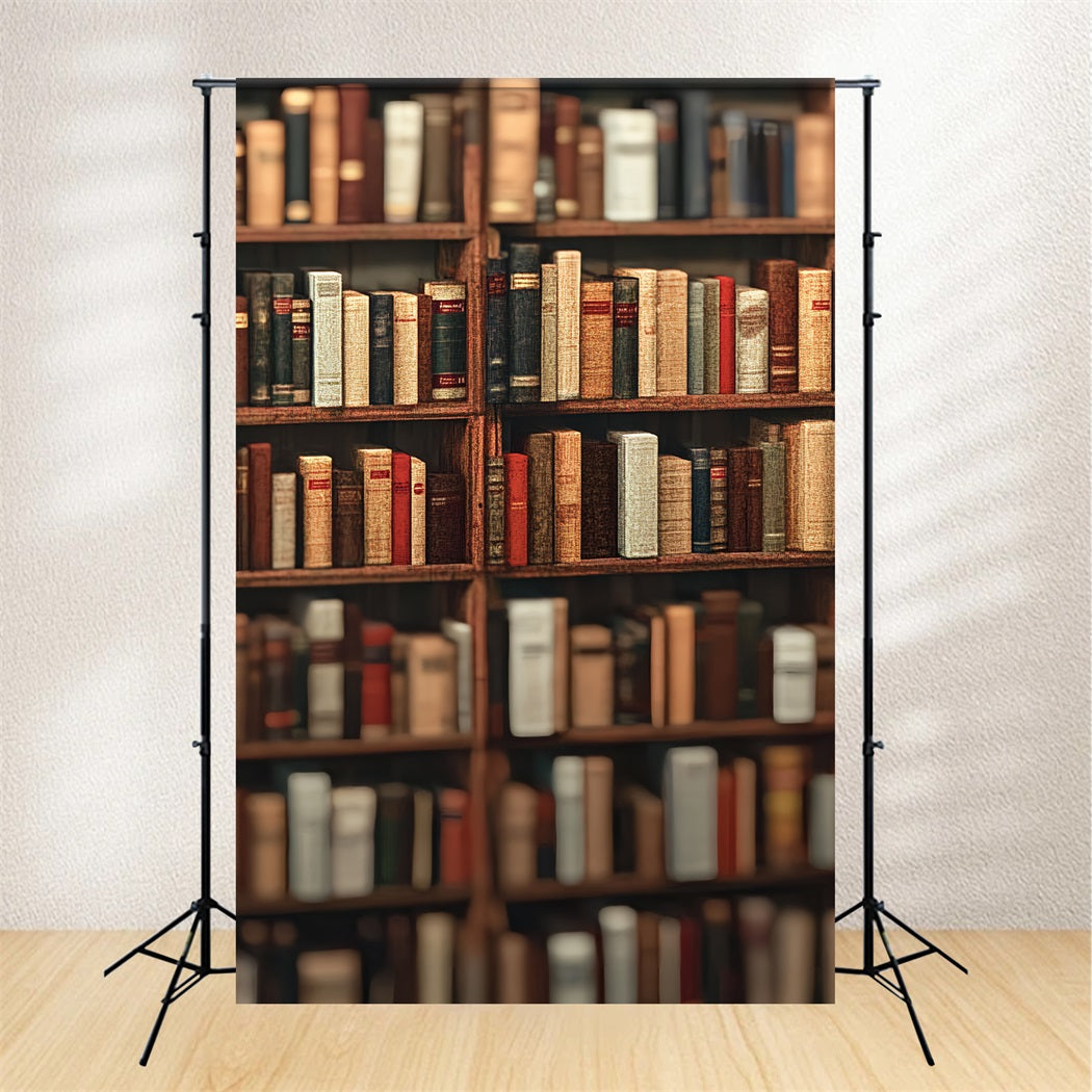 Bookshelf Backdrop Vintage Bookshelf Literature Collection Back to School Backdrop CSH58-118