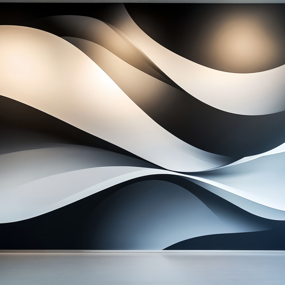 Cool Backdrops Monochrome Flowing Wave Layers Abstract Backdrop CSH58-151