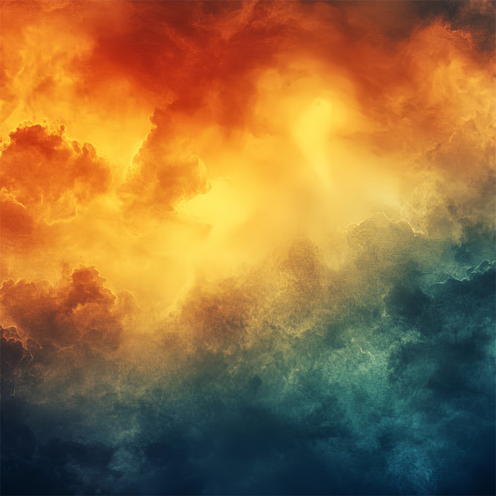 Space Backdrop Fiery Sunset Storm Clouds Abstract Backdrop CSH58-158