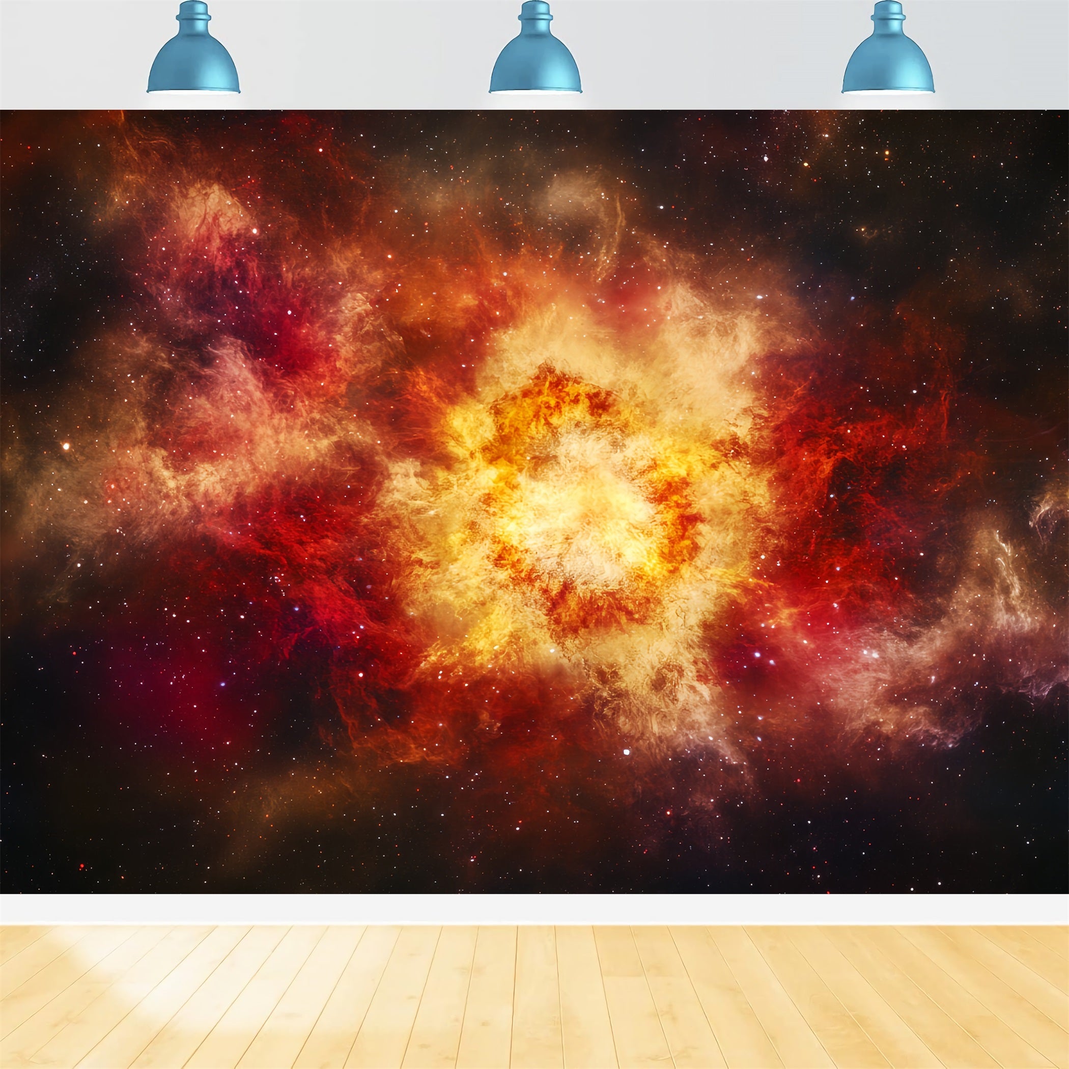 Space Backdrop Golden Red Stellar Burst Abstract Photography Backdrops CSH58-160