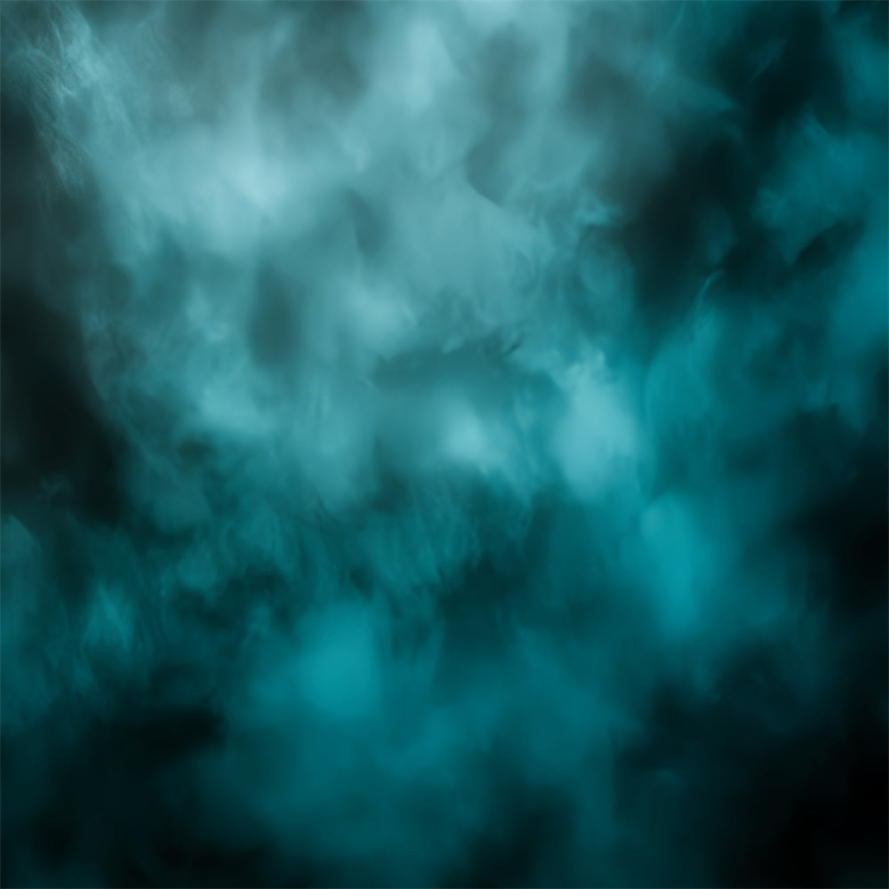 Teal Backdrop Moody Aqua Smoke Texture Abstract Backdrop for Photography CSH58-173