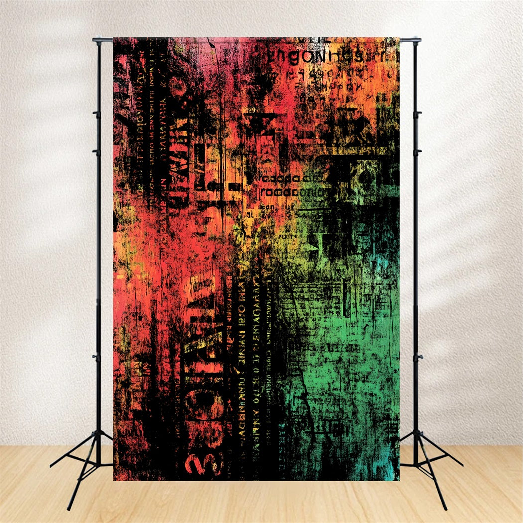 Grunge Backdrop Grunge Neon Typography Layers Abstract Backdrops Photography CSH58-177