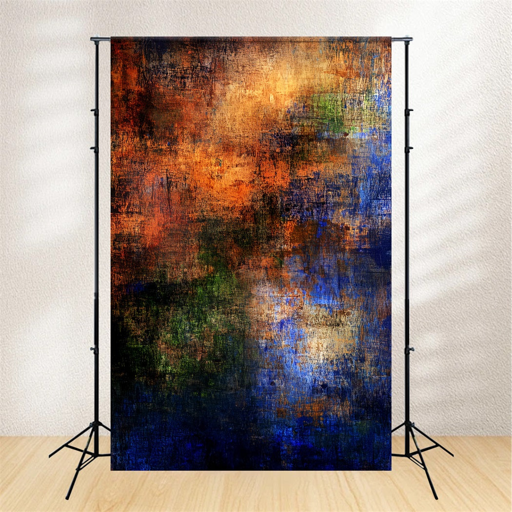 Grunge Backdrop Rustic Ember Indigo Layers Abstract Photo Backdrop CSH58-178